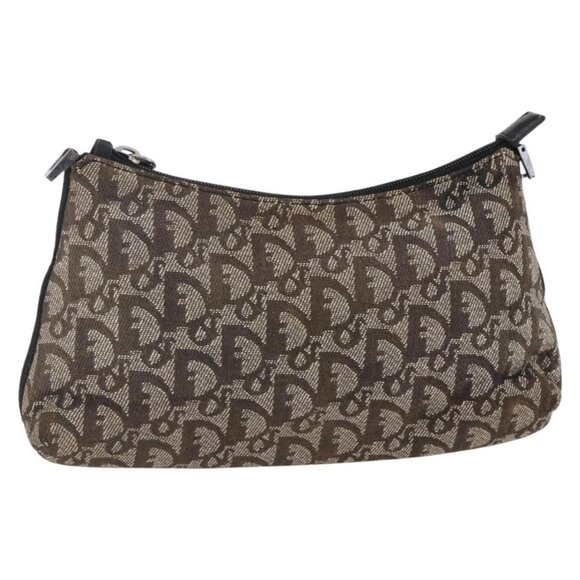 Dior Handbags - Christian Dior Trotter Canvas Pouch Brown Silver Auth bs29749